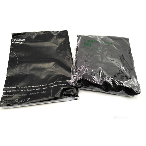 NEW Womens Black High Waisted Yoga Pants Size L-XL Tummy Control Workout Pull On - Picture 2 of 7